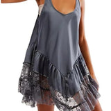 Purpdrank  Spring New Mini Dress Lace Elegant Short Sleeveless Women's Fashionable Casual Dress