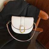 Purpdrank  Famous Brand Saddle Shoulder Bags For Women Golden Hardware Solid Color PU Crossbody Bag New Luxury Designer Handbags