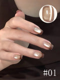 Purpdrank  10ML 1-16pcs New Style Loulan Ancient City Cat Eye Gel Nail Polish Black Chocolate Amber High-grade Glass Bead Nails
