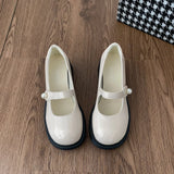 Purpdrank  Thick Heel Red Women Mary Jane Shoes Fashion Round Toe Shoes 2025 Spring Ladies Casaul College Style Pumps