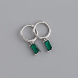 Purpdrank - 2PC Stainless Steel Little Huggies Hoop Earrings For Women Tiny Crystal Zirconia Pendant Cartilage Earrings Piercing Jewelry