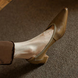 Purpdrank  New Fashion Genuine Leather Pumps for Women High-heeled Office Pumps Soft Leather Casual Shoes Woman Classic Pumps Heels