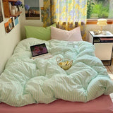 Purpdrank  Hot Sale Striped Cotton Bedding Set Soft & Skin-Friendly Duvet Cover Sets Japan and Korea Style Design Bed Linen Set