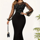 Purpdrank  Women's Slim Fit Pencil Skirt Dress Spring Autumn Long Sleeve Commuter Style Fashion Female Skirt