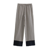 Purpdrank  Spring New Women's Fashion temperament casual loose and versatile flower printed shirt wide leg pants set