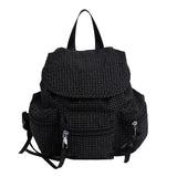 Purpdrank  Bowknot Silver Backpack Large Capacity Casual Student Nylon Small Backpack Bag Fashionable Sweet Travel Daily Commute Schoolbag