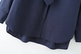 Purpdrank  European style new women's fashionable and versatile solid color loose-fitting poplin long-sleeved shirt with tie.