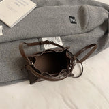 Purpdrank  Mini Drawstring Bucket Bags For Women 2025 Luxury Designer Purses And Handbags Casual Street Small Shoulder Cross Body Bag