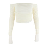 Purpdrank  Summer  Hot Sale Sexy Strapless Slim Flare Sleeve Y2k Clothes Long Sleeve Short Sleeve Tops T-shirts Women's Clothing 티셔츠 Tee