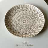 Purpdrank  Ceramic Round Shape Floral Plates Dinner Sets Large Capacity Large Plate Dessert Salad Plate Beautiful Table Tableware Services