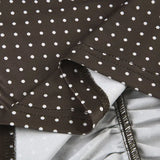 Purpdrank  American Retro Women T Shirts Brown Polka Dot Button Lace Up Slim Fit T-shirt Casual Street Short Sleeved Harajuku Tee