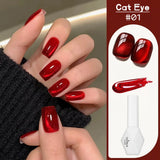 Purpdrank  10ML Red Wine Cat Magnetic Gel Nail Polish Glitter Semi Permanant Soak Off UV LED Gel Varnish For Manicure DIY Nail Supplies