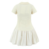 Purpdrank  European and American style 2025 summer new waffle stitching slim short-sleeved dress