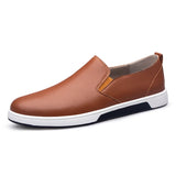 Purpdrank  Autumn Soft Soled Comfortable Loafers Flat and Lightweight Men's Leather Casual Shoes Anti Slip Commuting Men's Driving Shoes