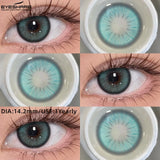 Purpdrank  2pcs Colored Contact Lenses Fashion Blue Green Eye Contacts Soft Black Lens Gray Beauty Pupils Brown Eyes Makeup Lens
