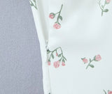 Purpdrank  Sexy White Floral Print Cross Lacing up Bandage Back Sling Dress Women Corset Style Bow Ruched Chest Hem Slit Swing Midi Robe