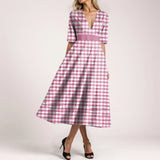 Purpdrank  Dresses Woman Party Ruffle Large Swing Prom Gown Dress Half Sleeve V Neck Elegant Long Dress Plus Size Loose Elegant Dress