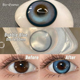 Purpdrank  2Pcs Gray Contact Lenses with Degree Yearly Blue Lens Colorcon Cosmetics Beauty Big Eyes Student Pupil Fast Shipping