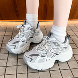 Purpdrank  Fashion Platform Women's Sneakers 2025 Spring Lace-Up Thick Bottom Vulcanize Shoes Woman Comfort Breathable Sports Shoes Ladies