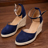 Purpdrank  15 Colors Big Size 43 Summer Bohemian Espadrilles Sandals Women Beach Vacation Shoes Comfy Walk High Heels Wedges Sandals
