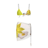 Purpdrank  3 Piece Bikini Set With Mini Skirt Women Swimsuit 2025 Swimwear Sexy Bikini Push Up Beachwer Bathing Suit Print Biquini Female