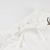 Purpdrank  Korean Casual Low Waist Solid Letter Print Slight Strech All Match Pockets Pants