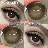 Purpdrank  1 Pair Colored Brown Contact Lenses for Eyes Natural Soft Lens Women Makeup Lens Cosmetics Gray Pupils Yearly Daily Use