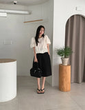 Purpdrank  Summer Vintage High Waist Women's Wide Leg Shorts 2025 New Solid Single Button Casual Loose Office Half Pants Female