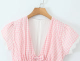 Purpdrank  Sweet Cute White Mini Dress For Pretty Girl Elegant A-line Bow V Neck Summer Dresses Party Robe Vacation Vestidos 2025