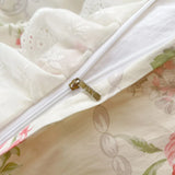 Purpdrank  100% Cotton Korean princess style Floral Lace Ruffles Bedding Set Duvet Cover Set Quilted Bed Skirt Fitted Sheet Pillowcases