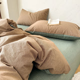 Purpdrank  New Style Yarn-dyed Washed Pure Cotton Checkered Quilt Cover Spring Skin-friendly and Breathable Duvet Cover 220x240