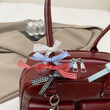 Purpdrank  Y2K Ita-bag For Girls Lace Pendant Cosplay Accessories Large Capacity Boston Shoulder Bags 2025 Designer Handbags Luxury