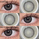 Purpdrank  2pcs Colored Contact Lenses Fashion Blue Green Eye Contacts Soft Black Lens Gray Beauty Pupils Brown Eyes Makeup Lens