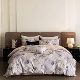 Purpdrank  100% Egyptian Cotton Flowers Print Luxury Bedding Set Single Double Queen King Size Duvet Cover Flat/Fitted Bed Sheet Pillowcase