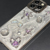 Purpdrank  Luxury Plating 3D Butterfly Star Phone Case For iPhone 12 13 14 11 15 Pro Max X XR TPU Glitter Cover For iPhone 14Pro 13 Pro Max