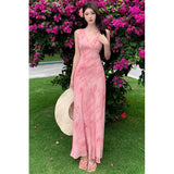 Purpdrank  Tall and Slim Dress The style is really great! Paper-Thin Figure Asymmetrical Slimming Sexy Dress Ankle-Length Long Dress