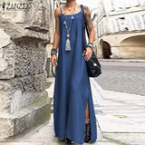 Purpdrank  Plus Size New Sexy and Loose Fitting Denim Long Dress with Straps Unique Design Showcasing Personal Charm and Fashionable Dress