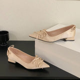 Purpdrank  Brand Pointed Toe Chunky Root Satin Heels Women Bowknot Shallow Design Elegant Party Shoes Fashion Luxury Designer Pumps Ladies