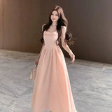 Purpdrank  Sweet Bow Waist-hugging Suspender Temperament New Summer Slim Dress