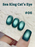 Purpdrank  6-Color 12ML Sea Blue Cat Eye Gel Nail Polish Adhesive Autumn Blue Glass Bead Cat Eye Nails Nail Art Nail Supplie