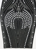 Purpdrank  Sexy see through rhinestone black summer dress women clothing backless club birthday party dress vestidos midi evening dresses
