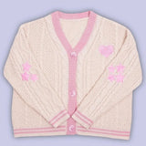 Purpdrank  Trendy Women's Clothing Knitted Cardigan Embroidery Sweater Coat Lazy Streetwear Comfortable Single Row Buttons Patchwork Tops