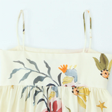 Purpdrank  Spring New Women's Fashion and Elegance Slim Fit Versatile Printed Loose Strap Short Dress