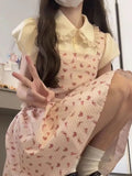Purpdrank  Small Sweet College Sle Doll Collar Dress Female Student Summer New Arrival Waist-Tight Figure Flattering Short Skirt Ins