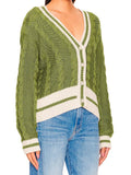 Purpdrank  Striped Patchwork V-Neck Twists Knitted Retro Cardigan for Women 2025 Autumn Winter Jumper Long Sleeve Button-Up Sweaters Female