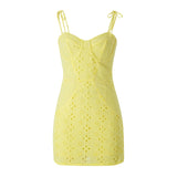 Purpdrank  Women's Trend Mini Bodycon Dress Cutout Floral Plaid Patchwork Sling Dress Summer Tie-Up Sleeveless  Spaghetti Straps Dress