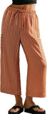 Purpdrank   New Spring Summer Colorful Striped Pants Casual Fashion Loose Lace Up Straight Pants Women
