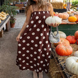 Purpdrank  Casual Sleeveless Hight Waist Long Dress Summer Sexy Off Shoulder Suspender Dress Lady Fashion Polka Dot Print Loose Party Dress