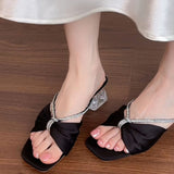 Purpdrank  New Summer Butterfly-knot  Crystal Women Slippers Ladies Elegant Dress Street Style Slides