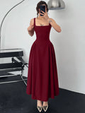 Purpdrank  Sleeveless Backless Bodycon Zipper Straps Pleated Long Dress Solid Sexy Elegant Maxi Dress Party Club Prom Summer Outfit